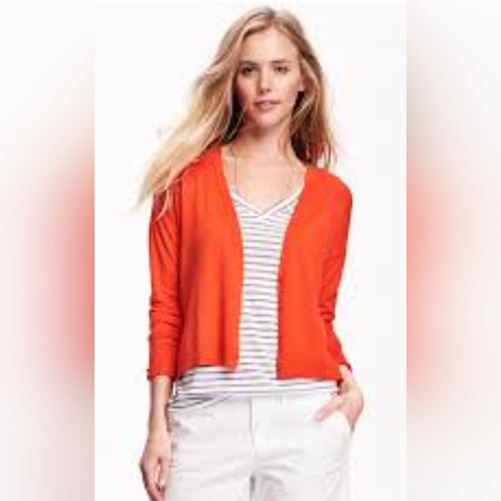 Old Navy Womens‎ Orange V-Neck Button Front Cardigan Sweater Medium NWT
